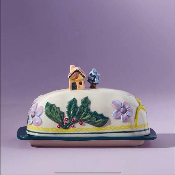 Anthropologie Nathalie Lete Cottage Butter Dish - Picture 1 of 4